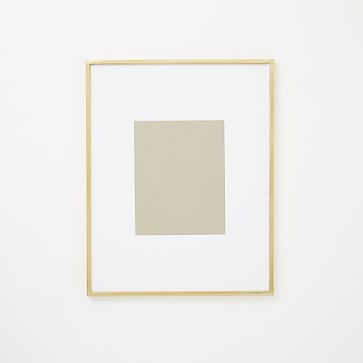 Gallery Frame, Polished Brass, 8" x 10" (15" x 19" without mat) - Image 0
