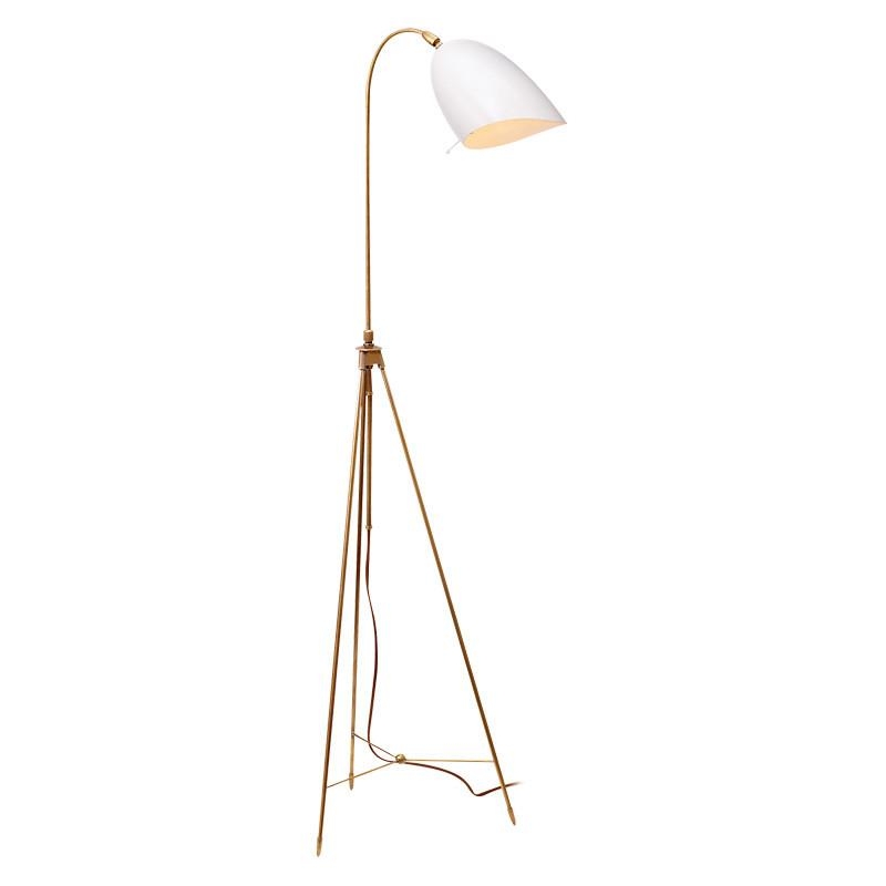 SOMMERARD FLOOR LAMP - HAND-RUBBED ANTIQUE BRASS WITH WHITE - Image 0