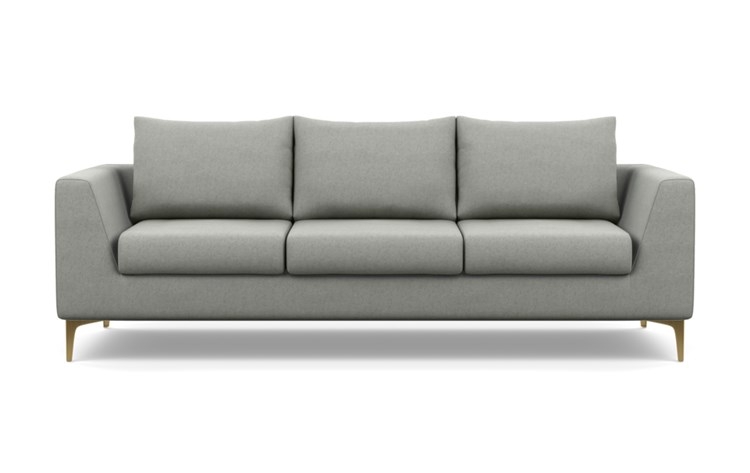 Asher Sofa with Ecru Fabric and Plated legs- 114" - Image 0