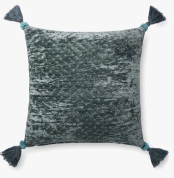 P0663 Blue / Grey Pillow with Poly Insert - Image 1