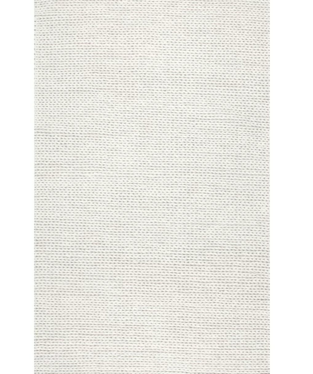 Arviso Hand-Braided Wool Off White Area Rug - Image 0