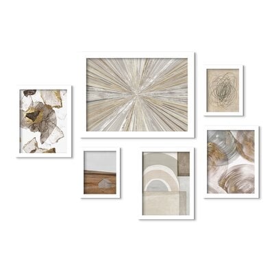 Abstract Shimmering Light Color Blocks - 6 Piece Picture Frame Print Set - Image 0