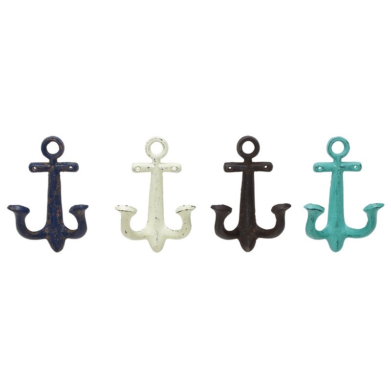 Stonehaven Anchor 4 Piece Metal Wall Hook Set - Image 0