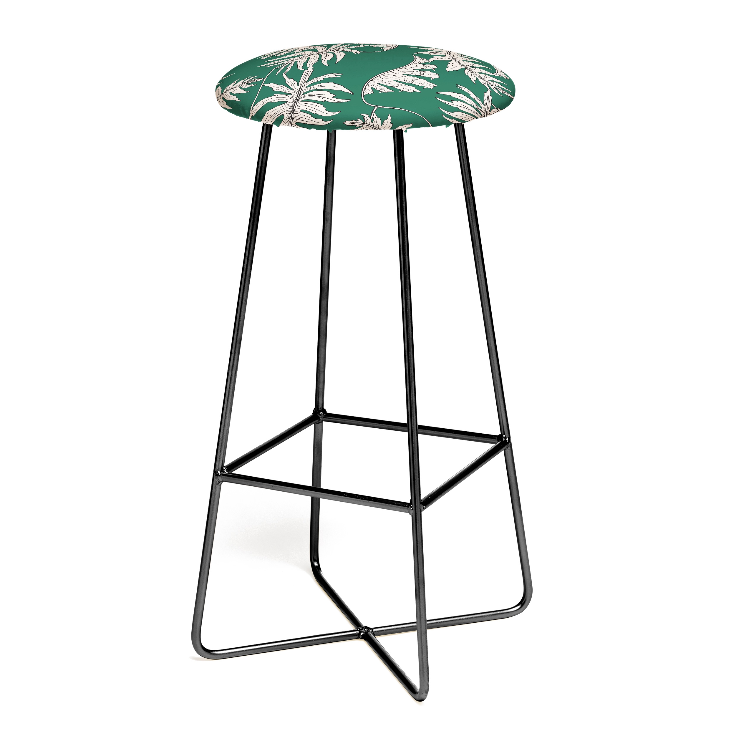 Urban Jungle Palm by Holli Zollinger - Bar Stool Black Aston Legs 15" x 30" - Image 0