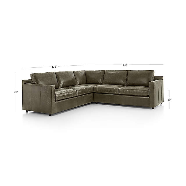 Barrett Leather 3-Piece Sectional Sofa - Image 1
