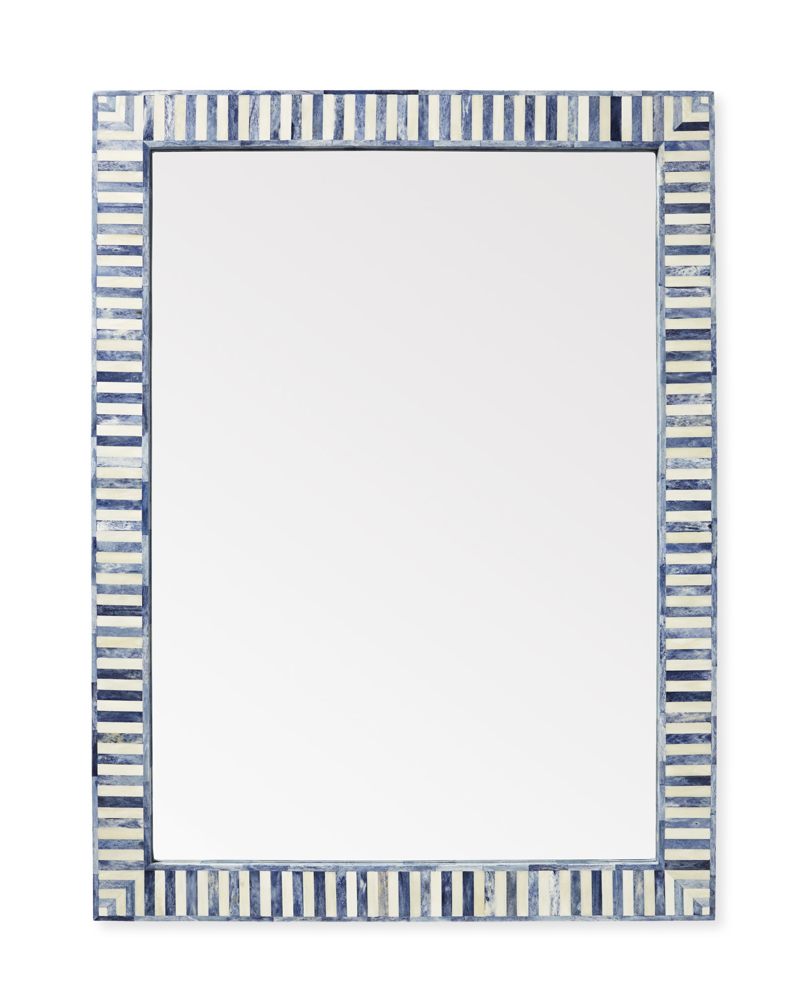 Bar Harbor Bone Inlay Mirror - Large - Blue - Image 0
