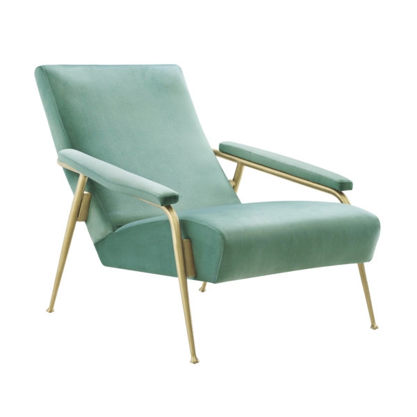 Abrielle Mint Green Velvet Chair - Image 0