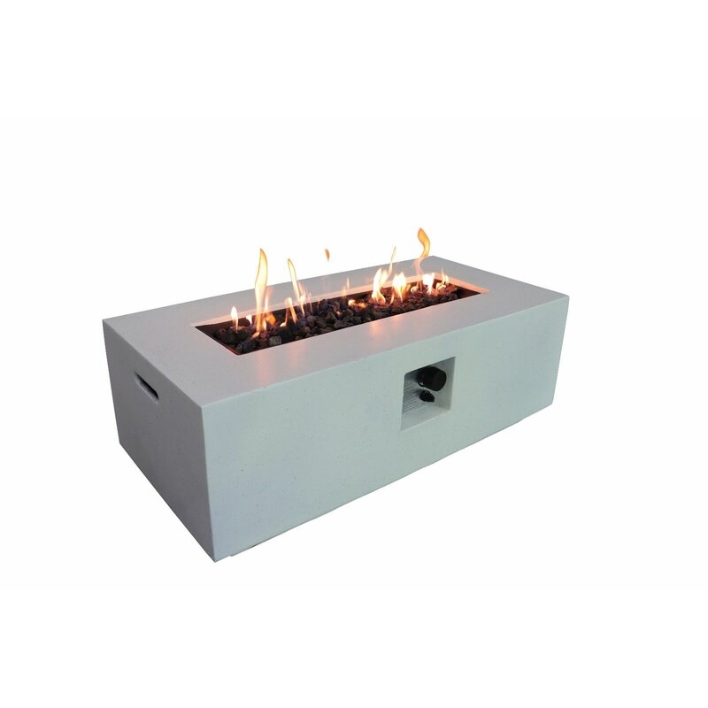 Aly Fiber Cast Concrete / Burner Stainless Steel Propane Gas Fire Pit Table - Image 0