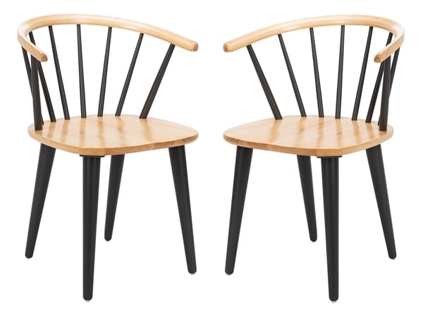 Blanchard 18''H Curved Spindle Side Chair (Set of 2) - Natural/Grey - Safavieh - Image 0