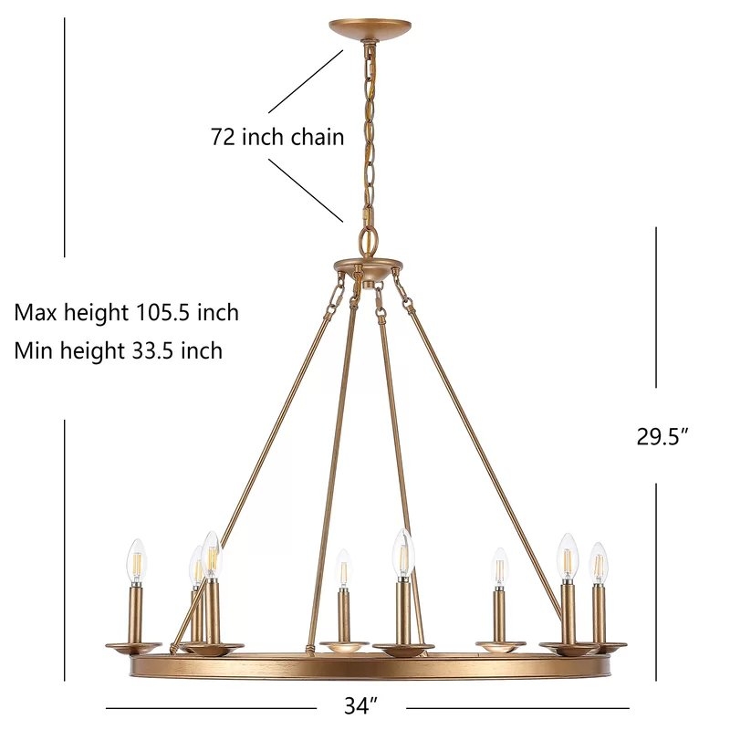 Natal 8-Light Candle Style Wagon Wheel Chandelier - Image 3