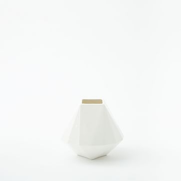 Faceted Porcelain Vase, 5.25 ", Porcelain White - Image 1