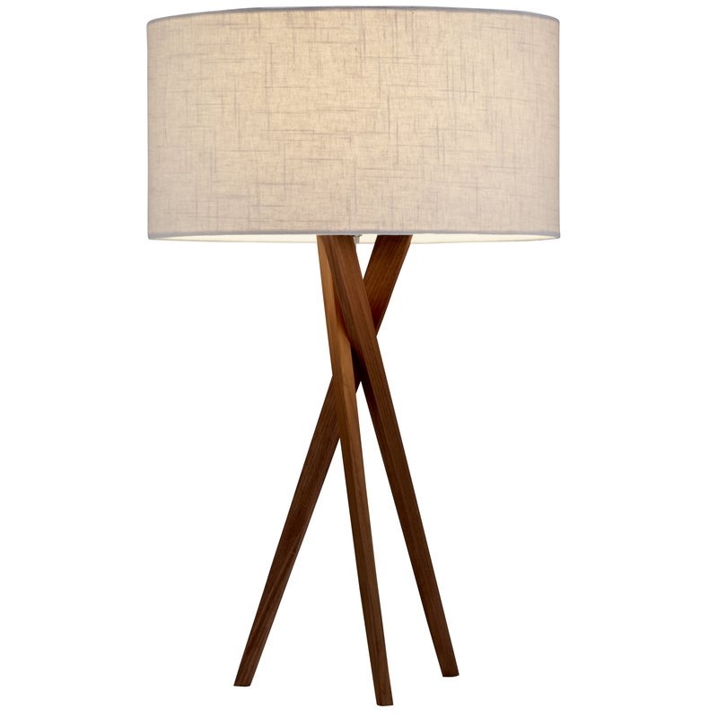 Negrete 29.5" Walnut Tripod Table Lamp - Image 0