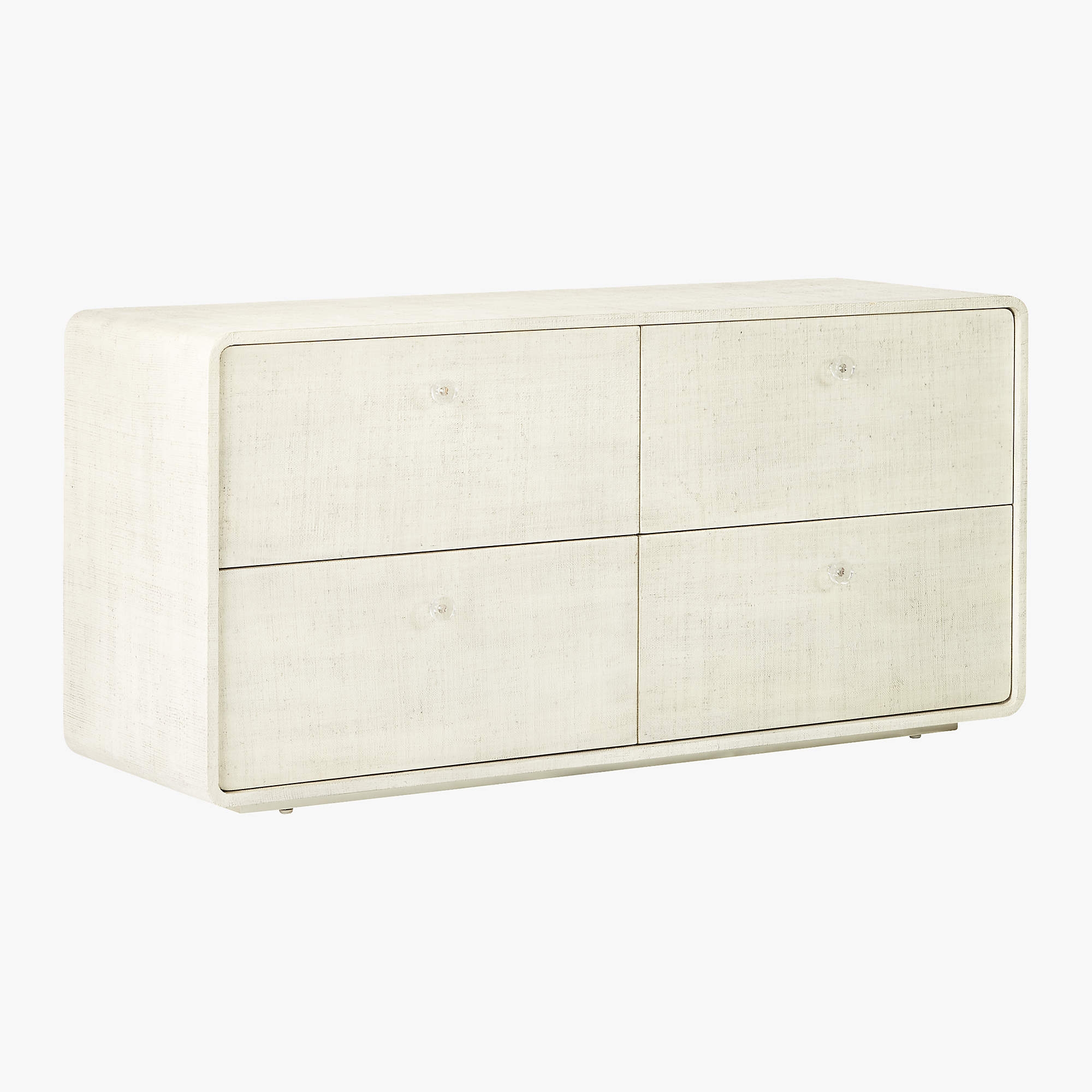 Archer 4-Drawer White Lacquered Linen Dresser - Image 3