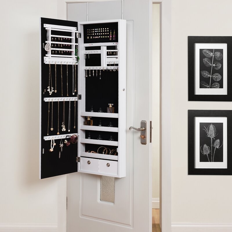 Marisa Full Length Over The Door/Wall Mounted Jewelry Armoire with Mirror - Image 0
