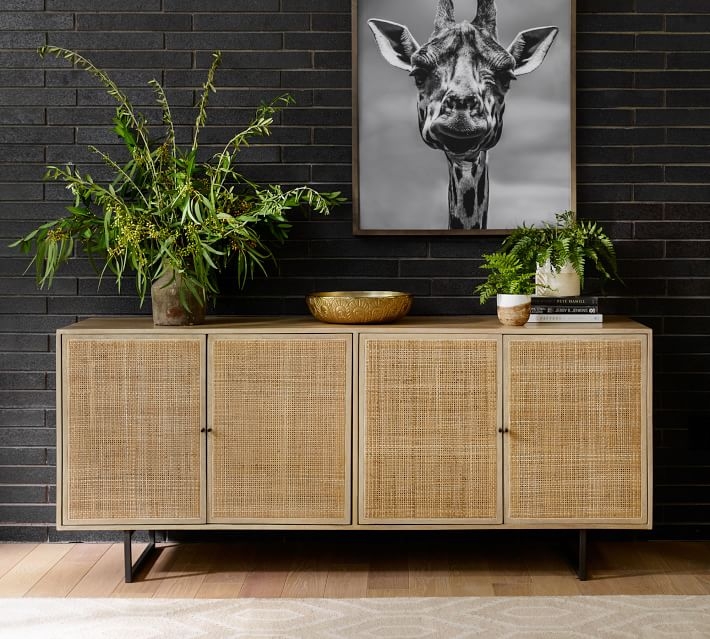 Dolores Cane Media Console - Natural - Image 0