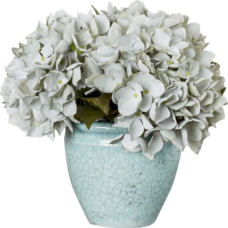 Hydrangea Floral Arrangement in Pot - Image 1