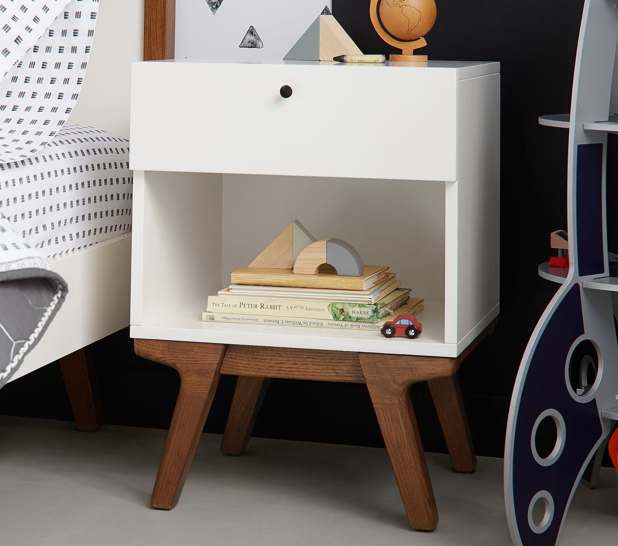 west elm x pbk Modern Nightstand, White Lacquer - Image 2