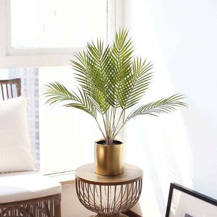 Artificial Areca Palm Plant in Ceramic Vase - Image 0