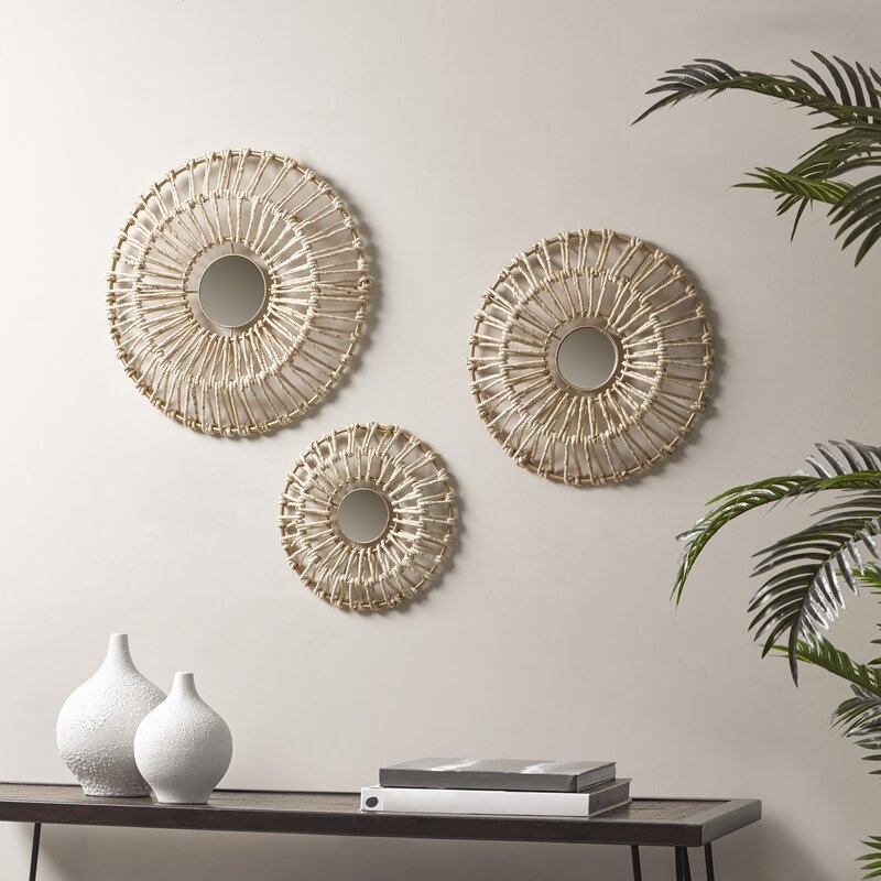 3 Piece Corn Leaves Wrapped Metal Wall Decor Set - Image 1