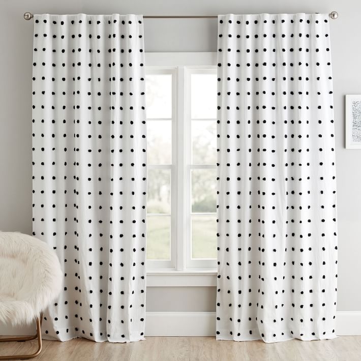 Tufted Dot Blackout Curtain Panel  set of 2 - Image 0
