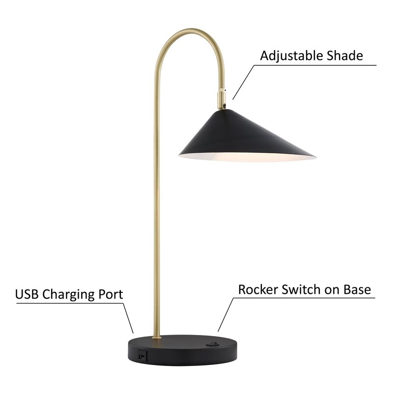 Scriven 24" Gold Desk Lamp with USB - Image 3