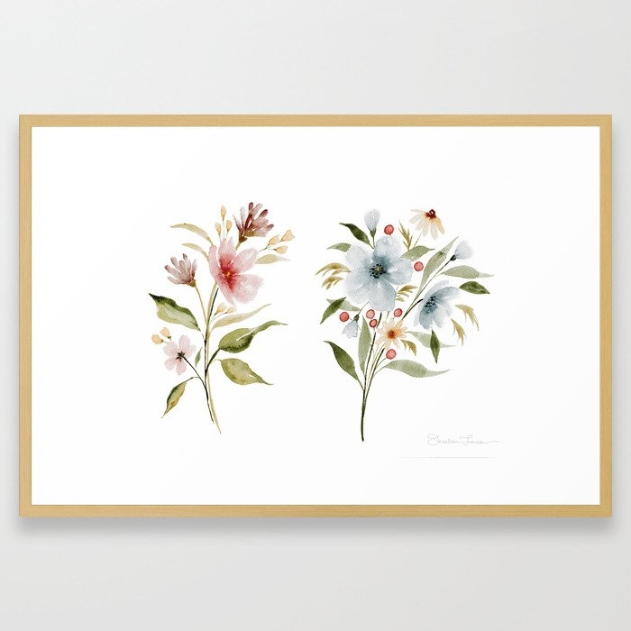 Two Tiny Bouquets Framed Art Print - Image 0