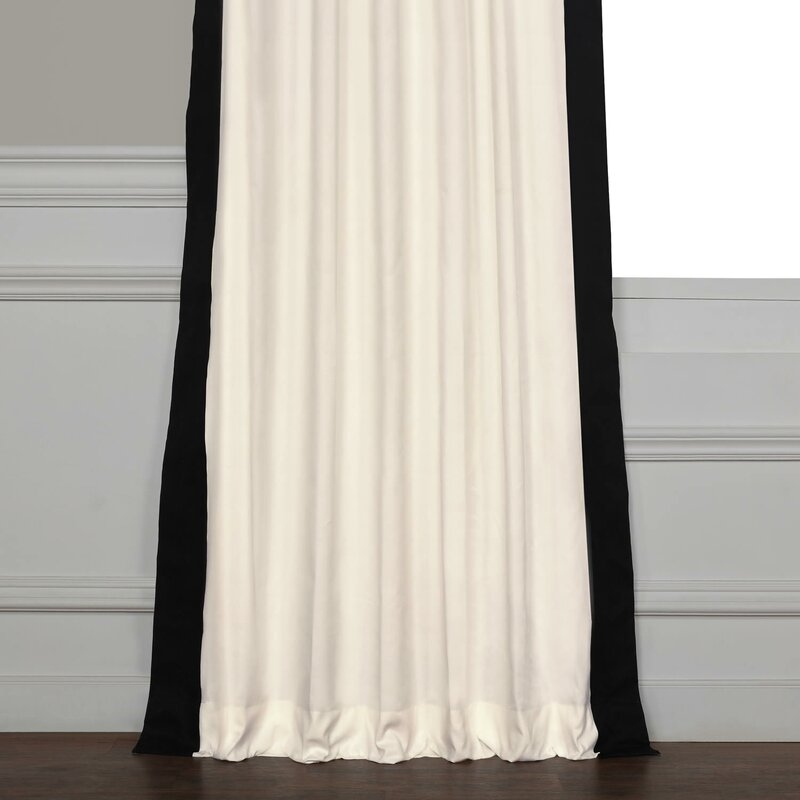 Winsor Cotton Solid Light Filtering Rod Pocket Single Curtain Panel in Black - 50"x96" - Image 5
