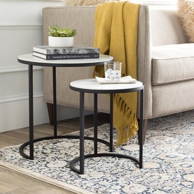 Hiram Marble Top C Table Nesting Tables (Set of 2) - Image 0