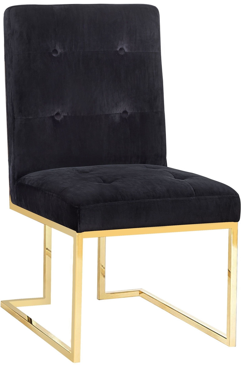 Akiko Black Velvet Chair - Set of 2 - Image 4