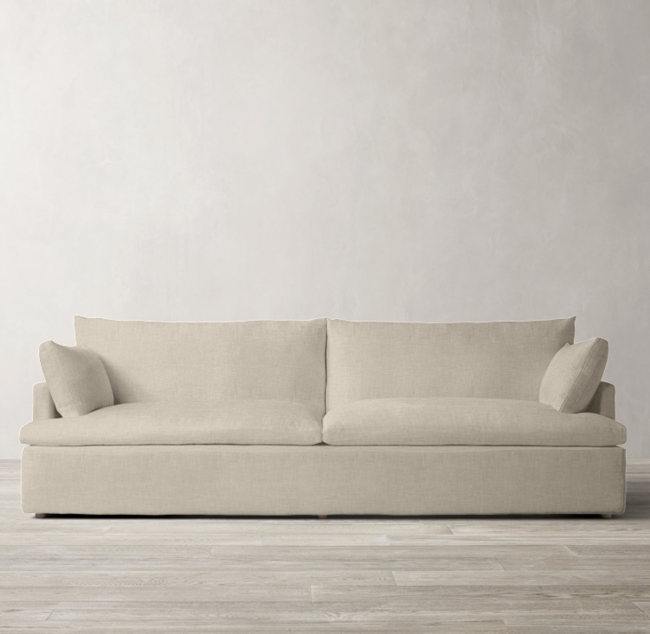 CLOUD TRACK ARM TWO-SEAT-CUSHION SOFA- Perennials Performance Textured Linen weave - SAND - 7' Long - Image 0