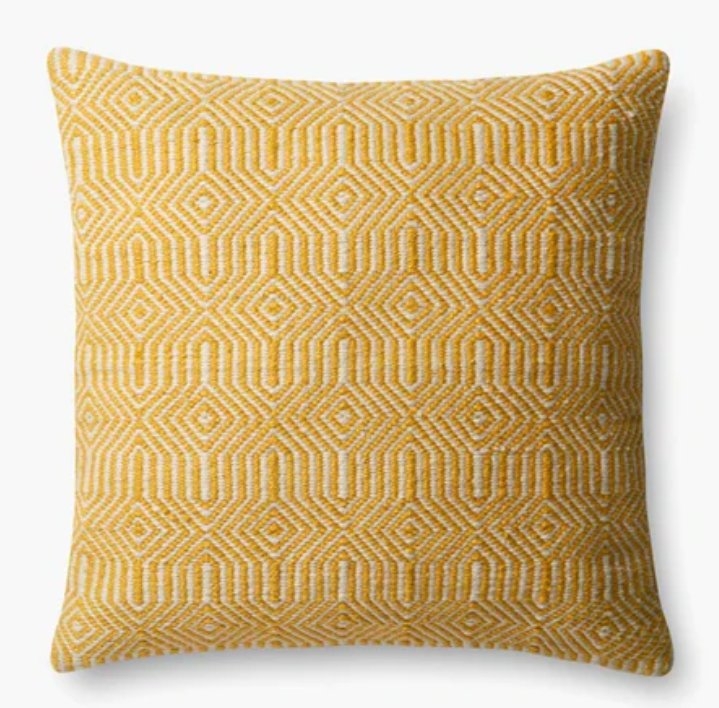 P0339 In/out Yellow / Ivory, Yellow, 22" x 22" -Poly-filled - Image 0