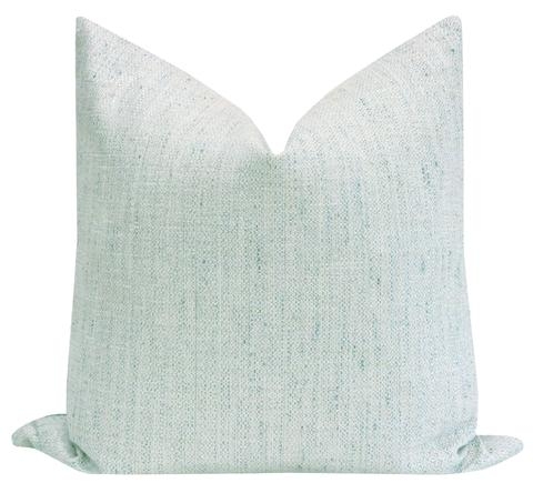 Metallic Linen Pillow Cover, Spa Blue, 18x18'' - Image 0