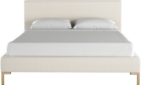 DEVA VELVET PLATFORM BED, DOVE - Image 0