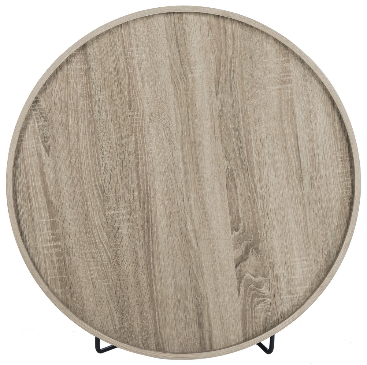 Auden Retro Mid Century Wood Accent Table - Light Oak/Black - Safavieh - Image 1