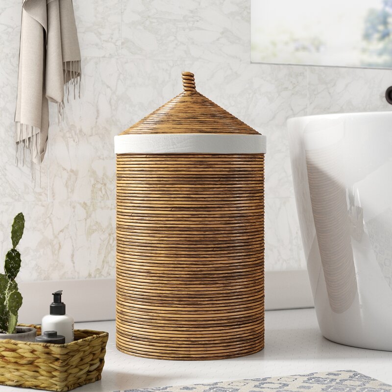 Rattan Laundry Hamper with Liner - Image 0