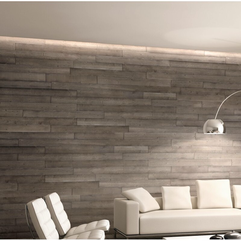 5" x 47" Reclaimed Peel and Stick Engineered Wood Wall Paneling - Image 0