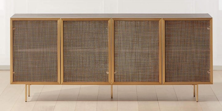 TRACE BRASS WIRE MESH CABINET CREDENZA - Image 0