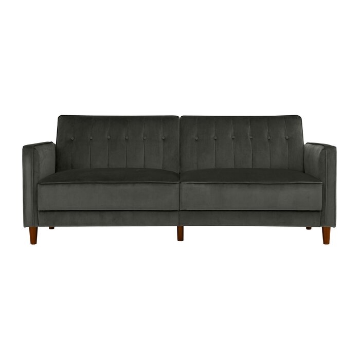 Imani Velvet 81.5" Wide Square Arm Convertible Sofa - Image 0