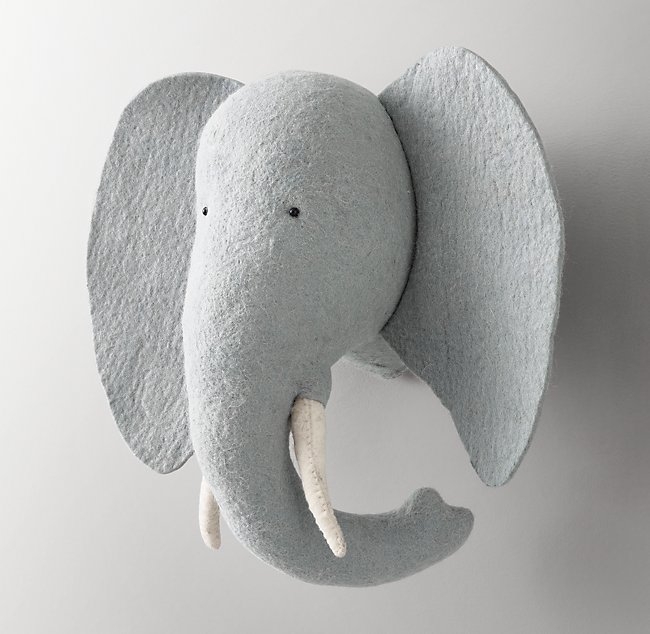 HANDMADE WOOL FELT ELEPHANT HEAD - Image 2