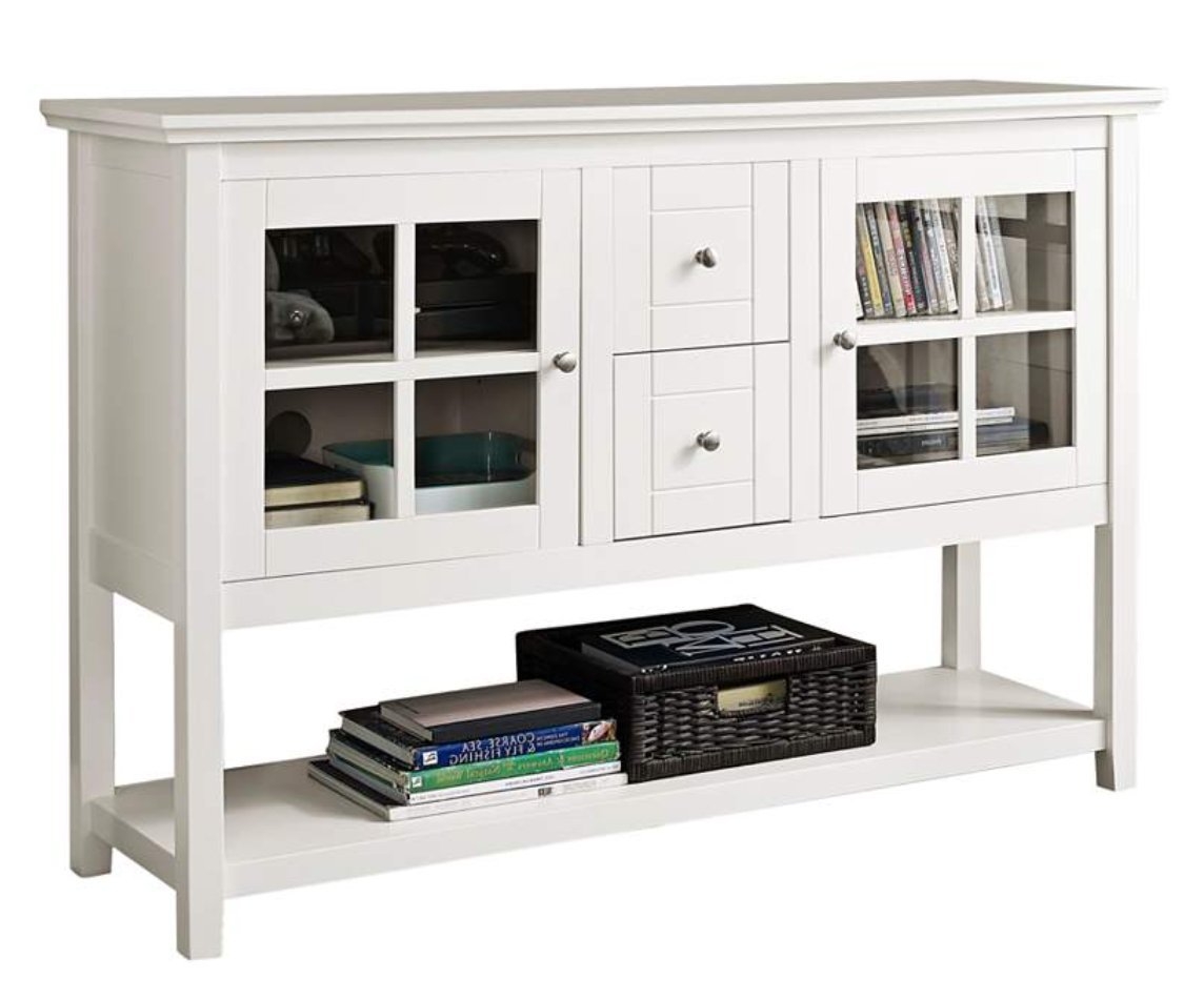 Robson 52" Wide White Wood 2-Drawer TV Stand Buffet - Style # 90M96 - Image 0