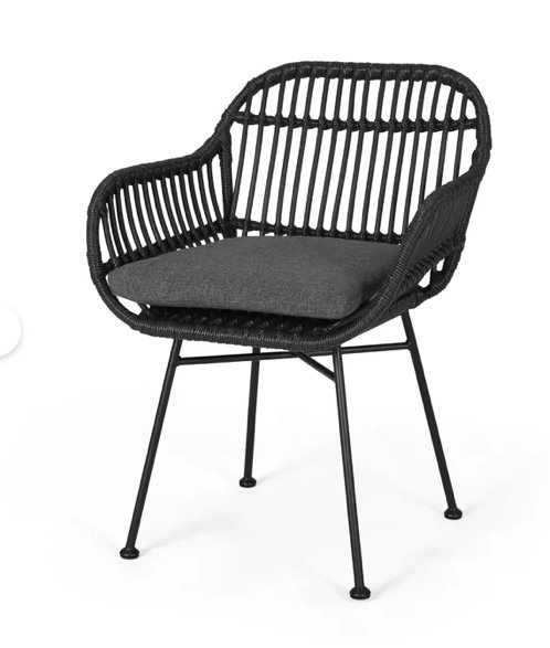 Maspeth Outdoor Woven Patio Chair with Cushion (set of 2) - Image 0
