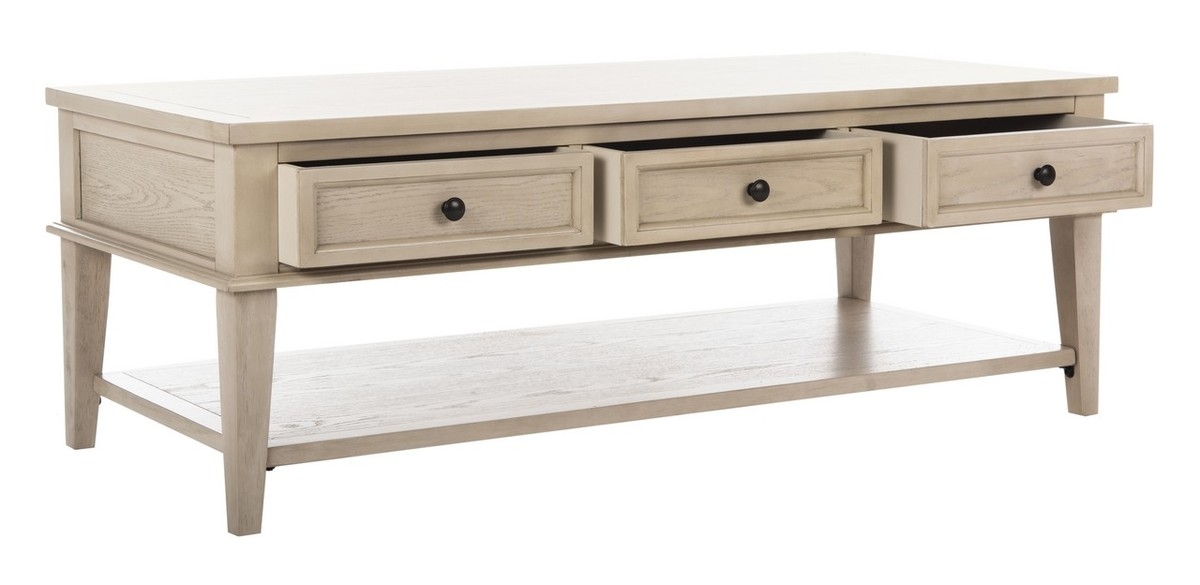 Manelin Coffee Table With Storage Drawers - White Wash - Arlo Home - Image 3