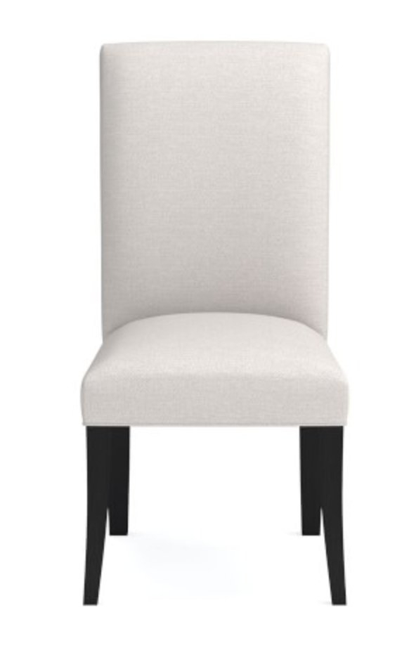Belvedere Dining Side Chair- Perennials Performance Basketweave, Ivory, Ebony Leg - Image 0
