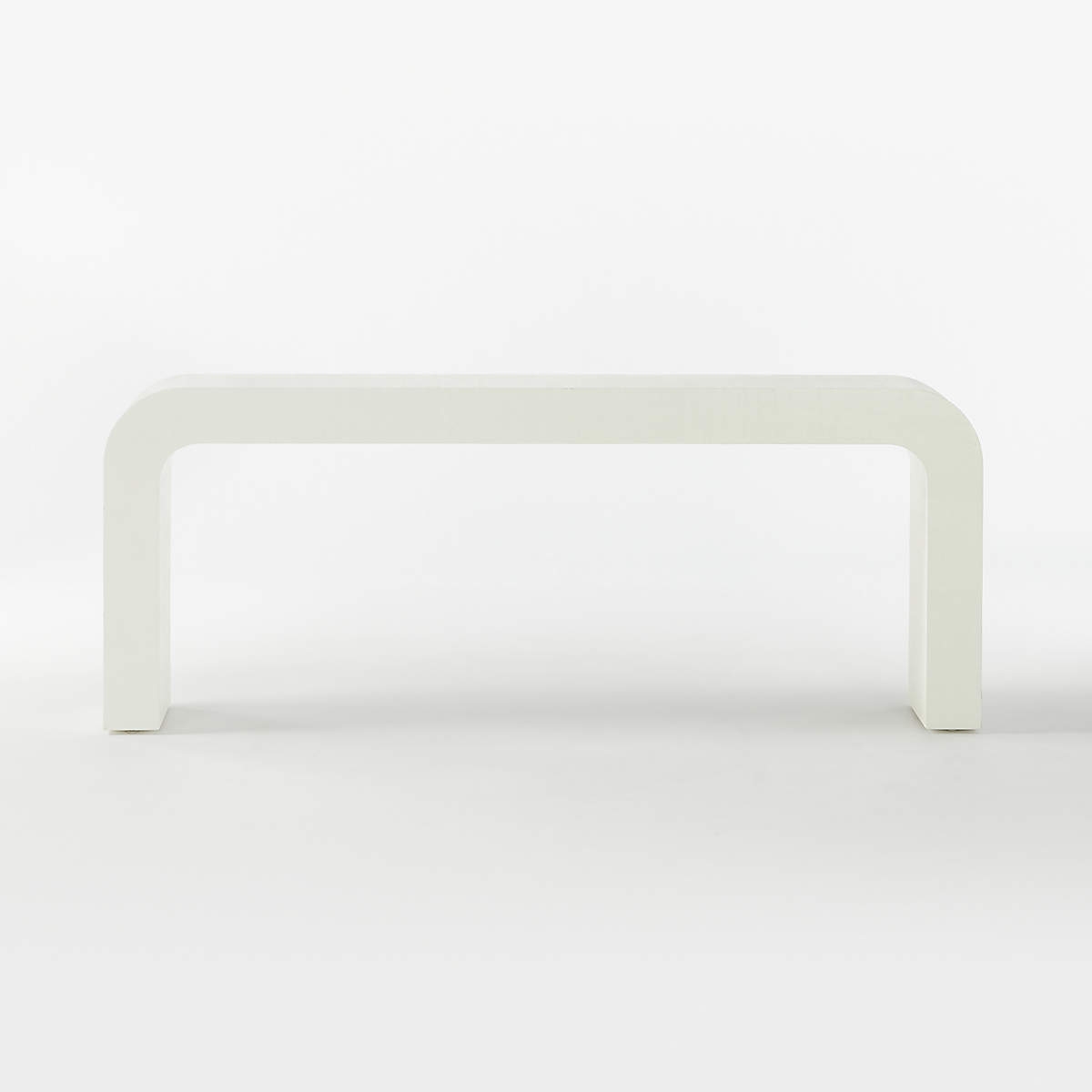 HORSESHOE IVORY LACQUERED LINEN 80" CONSOLE TABLE - Image 0