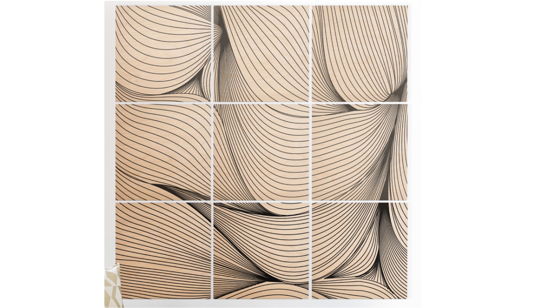 SEAMLESS LINES Wood Wall Mural - Image 0