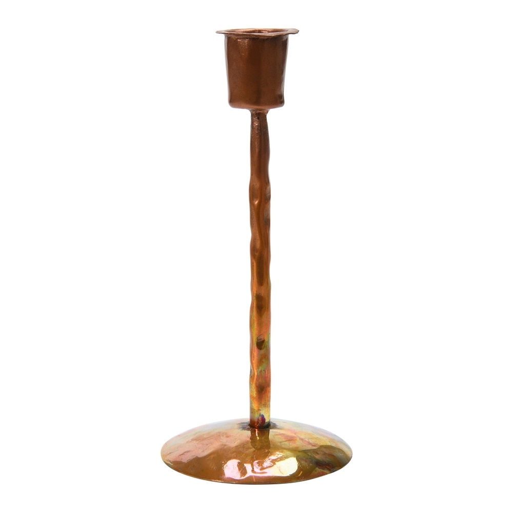 Traditional Copper Metal Taper Candle Holders, Set of 3 Sizes - Image 7