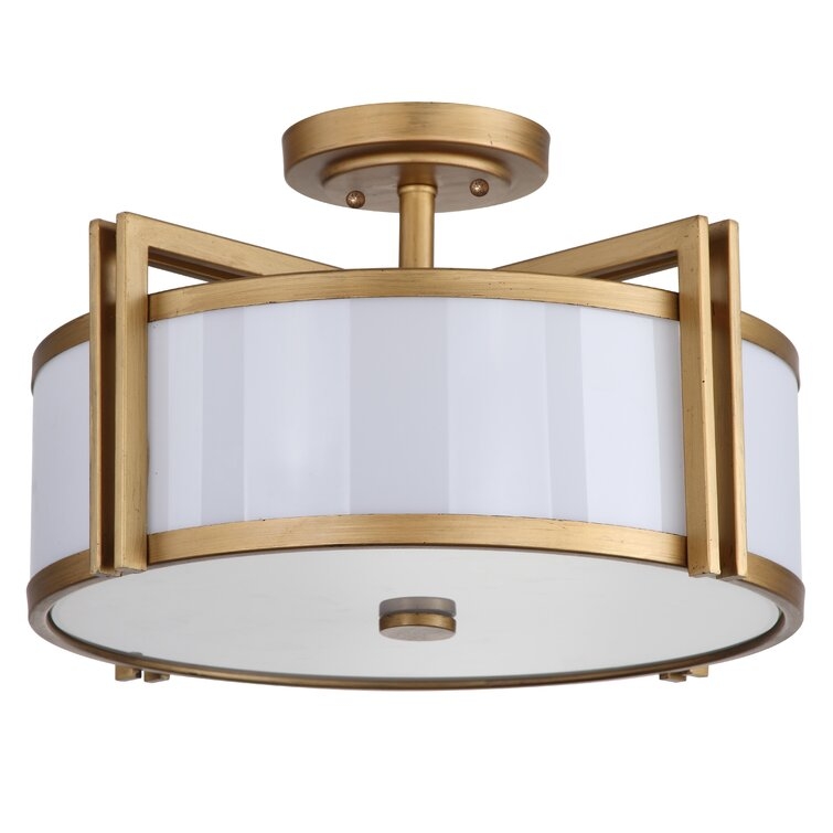 Dublin 3 - Light 17.13'' Unique/Statement Drum Semi Flush Mount - Image 0