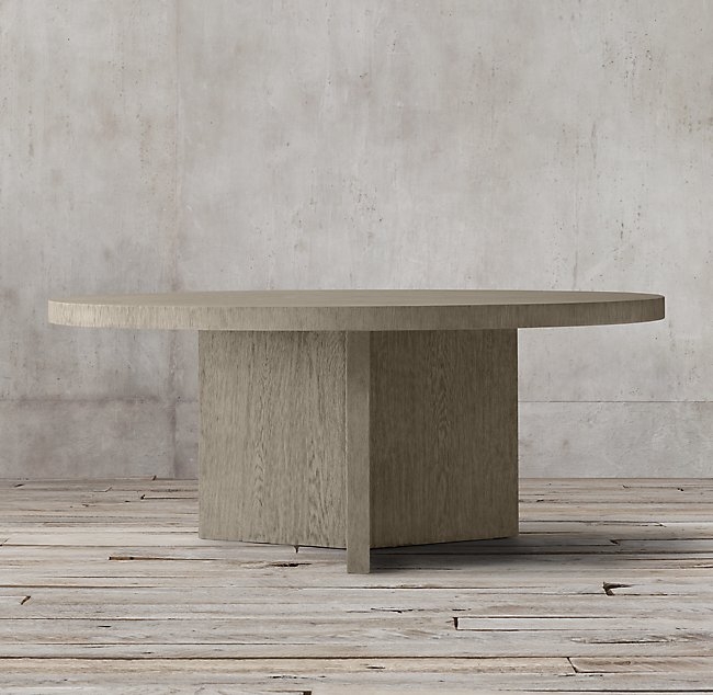 LUDLOW ROUND DINING TABLE- Ash Grey- 72'' - Image 0