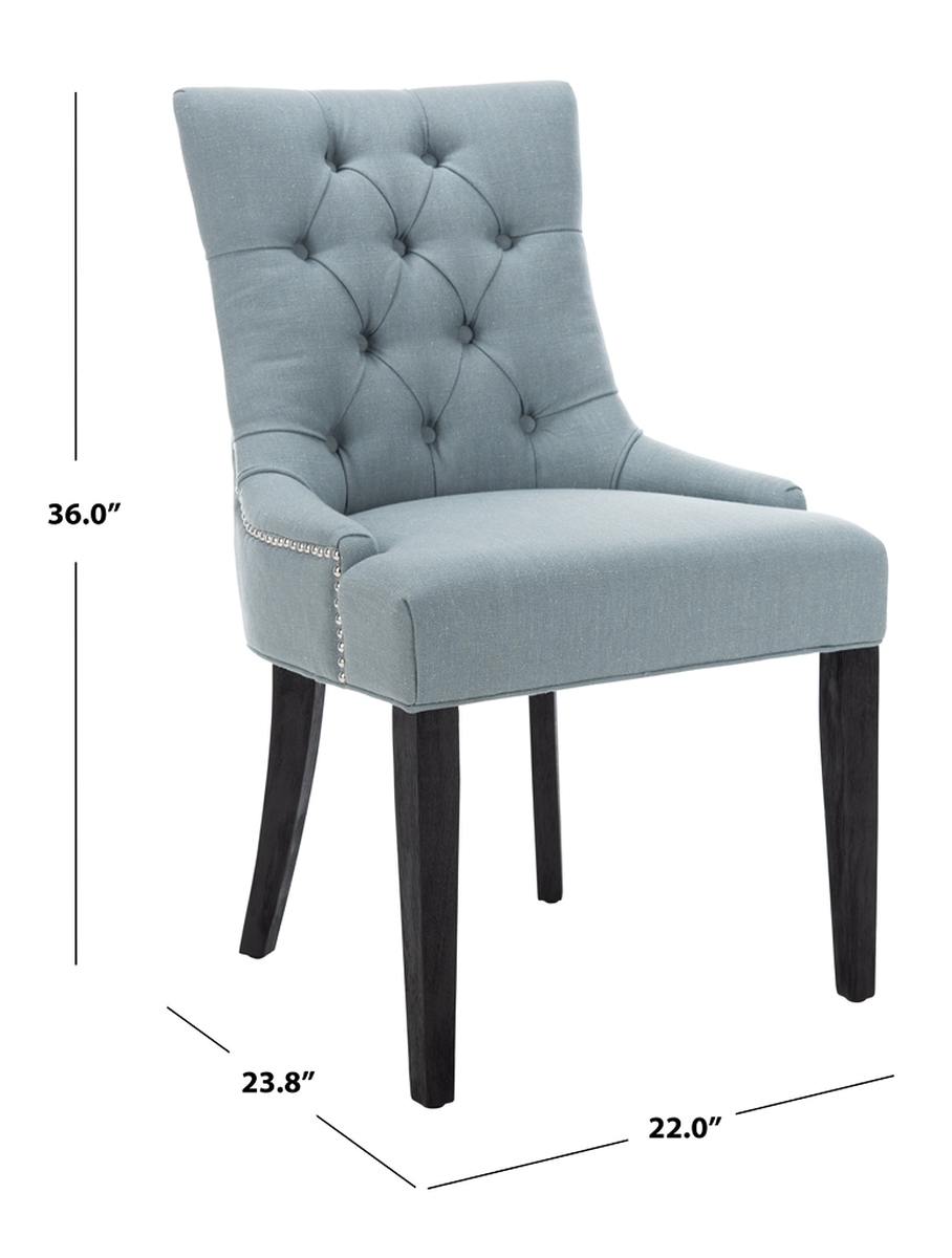 Abby 19''H Side Chairs (Set Of 2) - Silver Nail Heads - Sky Blue/Espresso - Arlo Home - Image 1