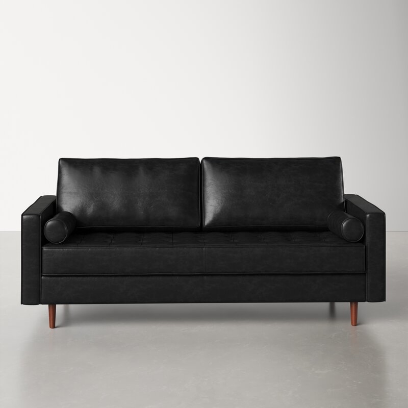 Geo 84" Genuine Leather Square Arm Sofa - Image 0